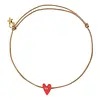 Bibi Camille Heart Rope Bracelet Neon Coral