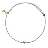 Bibi Camille Mini Heart Rope Bracelet Plain Blue Grey Rope Gold