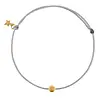 Bibi Camille Mini Smiley Rope Bracelet Blue Grey Gold
