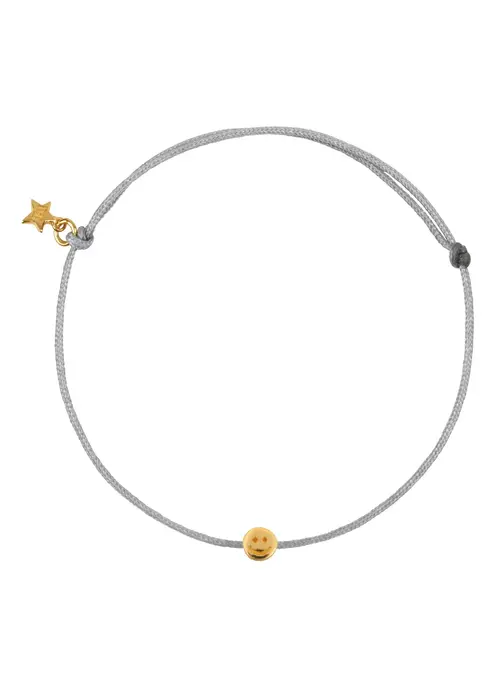 Bibi Camille Bibi Camille Mini Smiley Rope Bracelet Blue Grey Gold