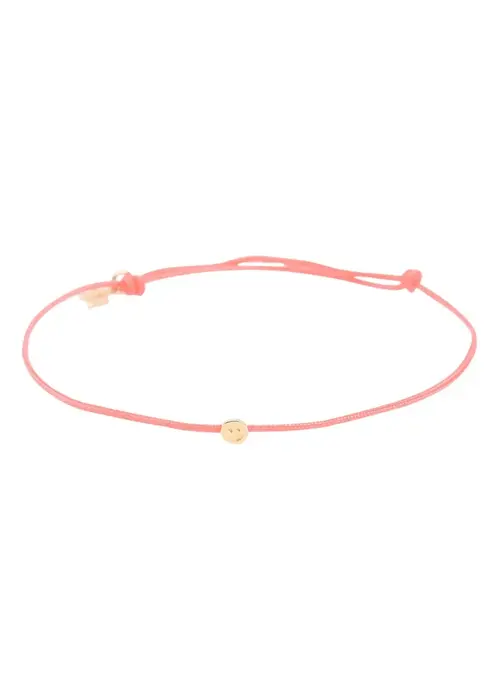Bibi Camille Bibi Camille Mini Smiley Rope Bracelet Pink Gold
