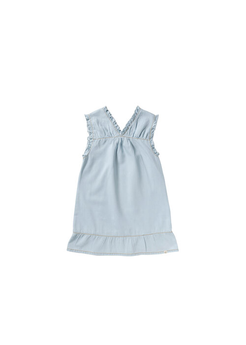 Your Wishes Your Wishes Chambray | Ruffle Dress Sunlit Blue