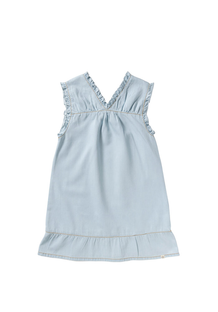 Your Wishes Chambray | Ruffle Dress Sunlit Blue