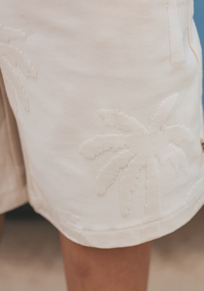 Your Wishes Stamped Palms | Bermuda Shorts White Swan