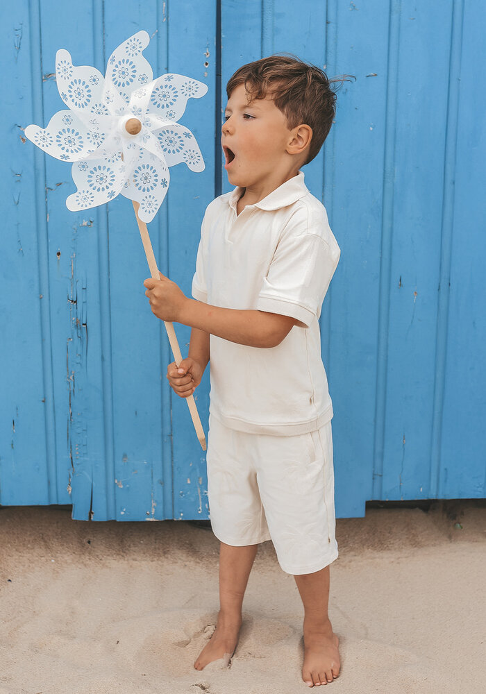 Your Wishes Stamped Palms | Casual Polo White Swan