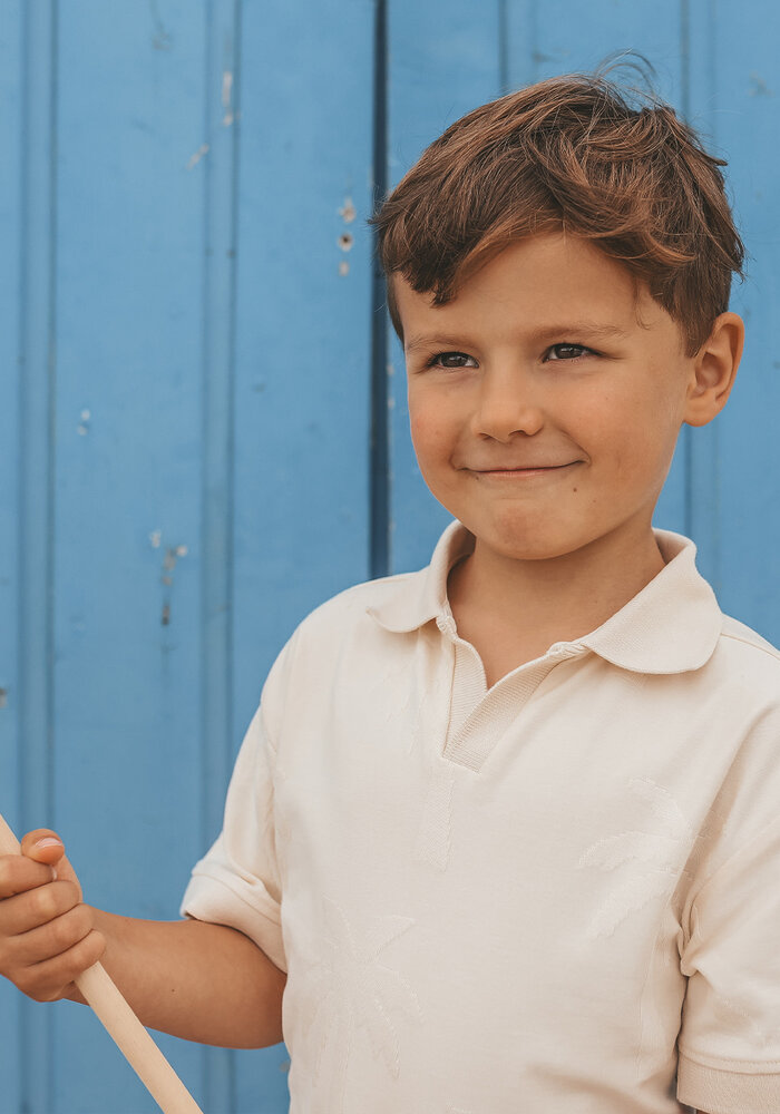 Your Wishes Stamped Palms | Casual Polo White Swan