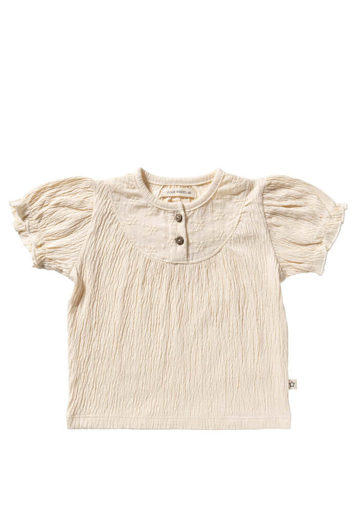 Your Wishes Wavy | Puff Sleeve Top White Swan