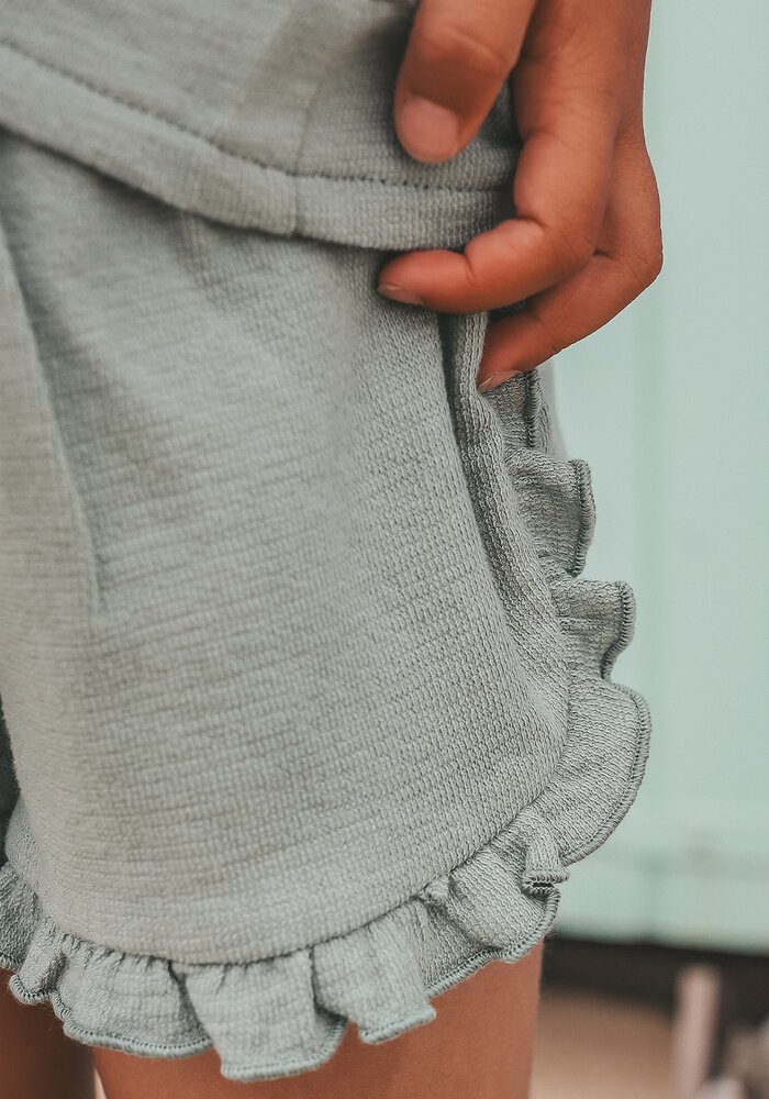 Your Wishes Textured Jersey | Ruffle Shorts Ocean