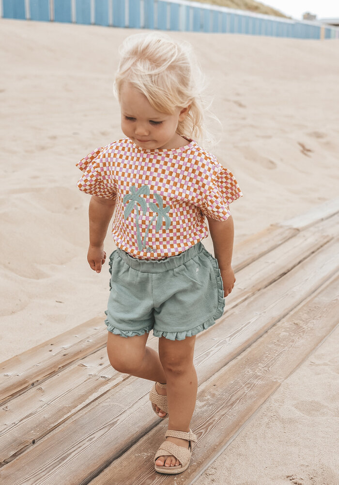 Your Wishes Textured Jersey | Ruffle Shorts Ocean