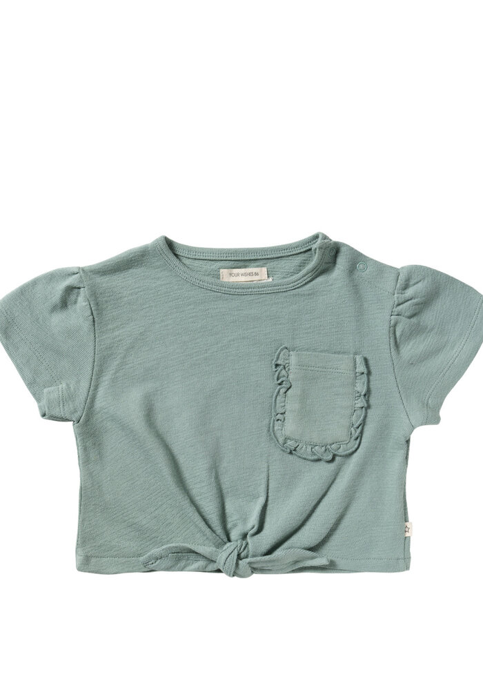 Your Wishes Textured Jersey | Front Tie Shirt Ocean