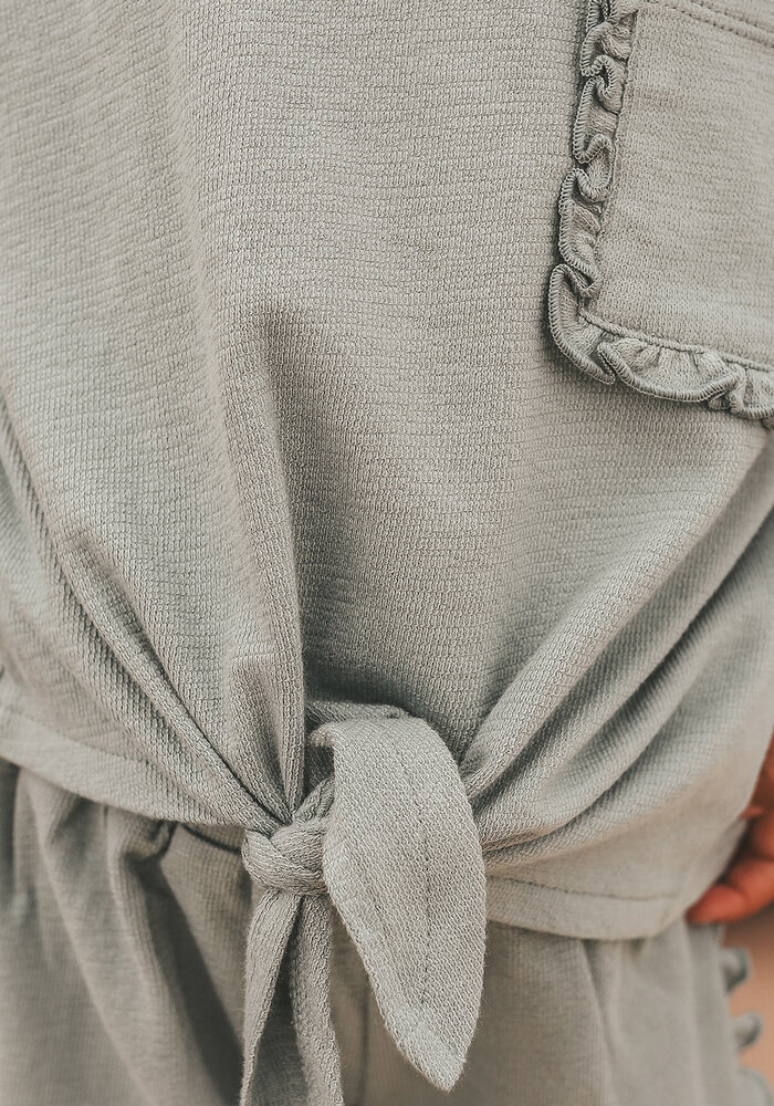 Your Wishes Textured Jersey | Front Tie Shirt Ocean