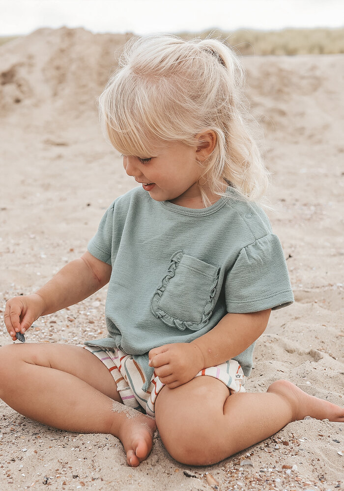 Your Wishes Textured Jersey | Front Tie Shirt Ocean