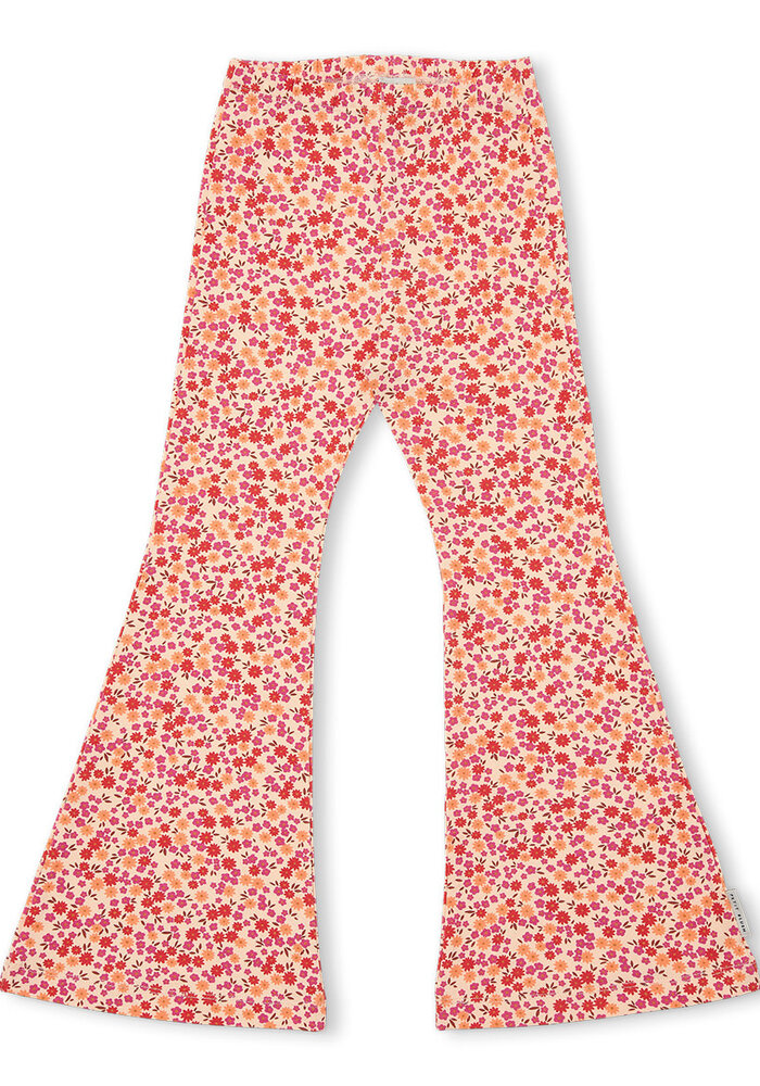 Petit Blush Bowie Flared Pants Small Flowers AOP