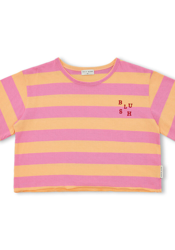 Petit Blush Stripe T-Shirt Cashmere Rose/Peach Cobbler