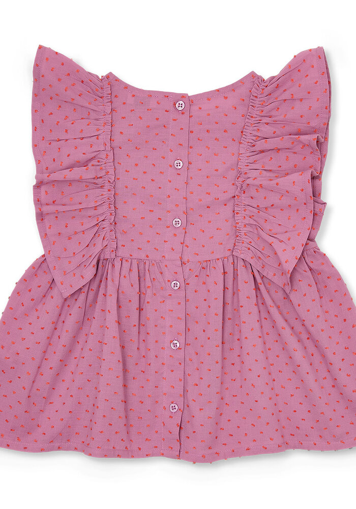 Petit Blush Ruffle Blouse Plumeti