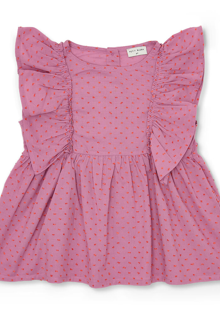 Petit Blush Ruffle Blouse Plumeti