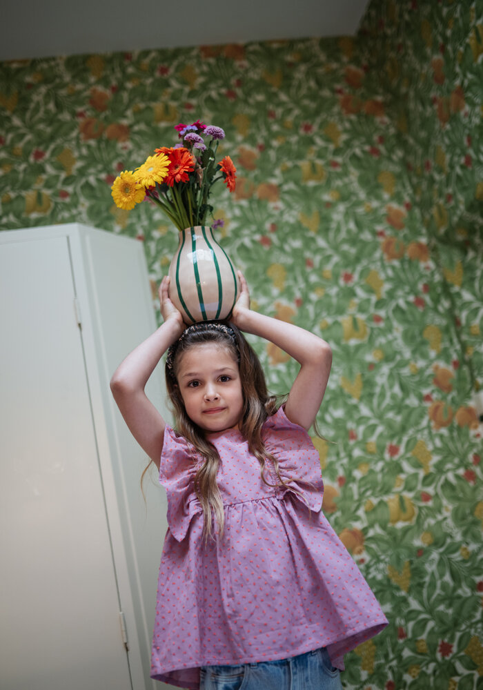 Petit Blush Ruffle Blouse Plumeti