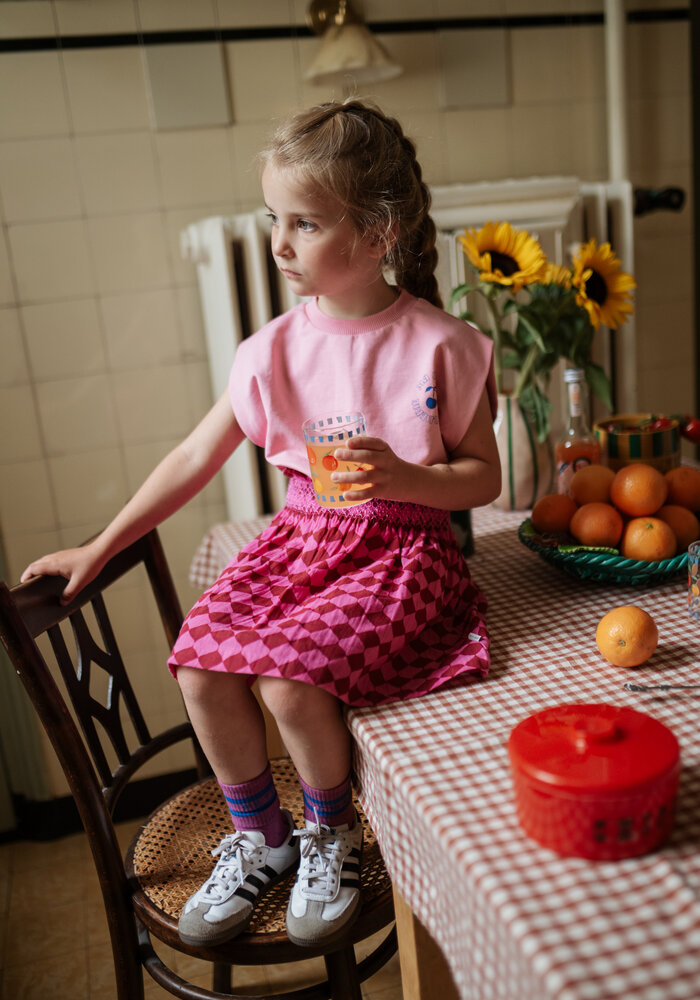 Petit Blush Mini Smock Skirt Berry Blush