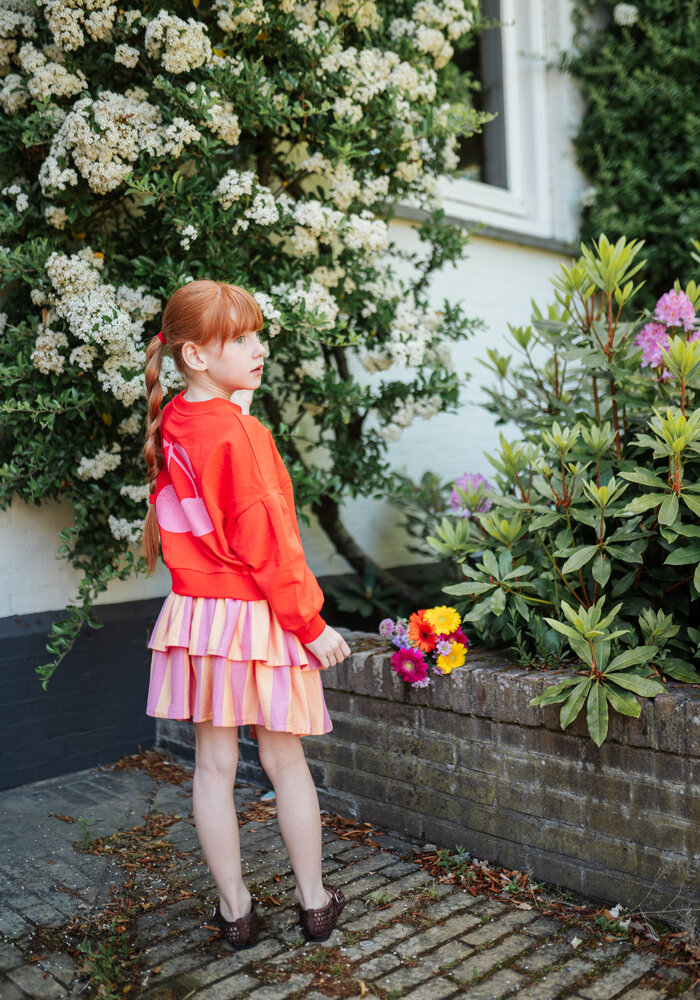 Petit Blush Stripe Smock Skirt  Cashmere Rose/Peach Cobbler