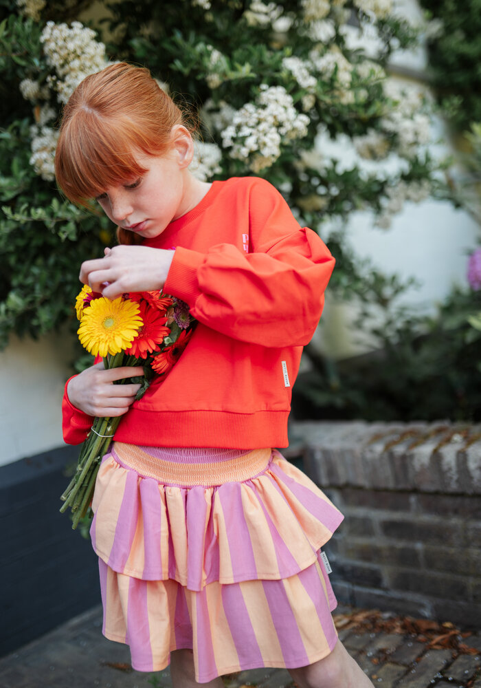 Petit Blush Stripe Smock Skirt  Cashmere Rose/Peach Cobbler