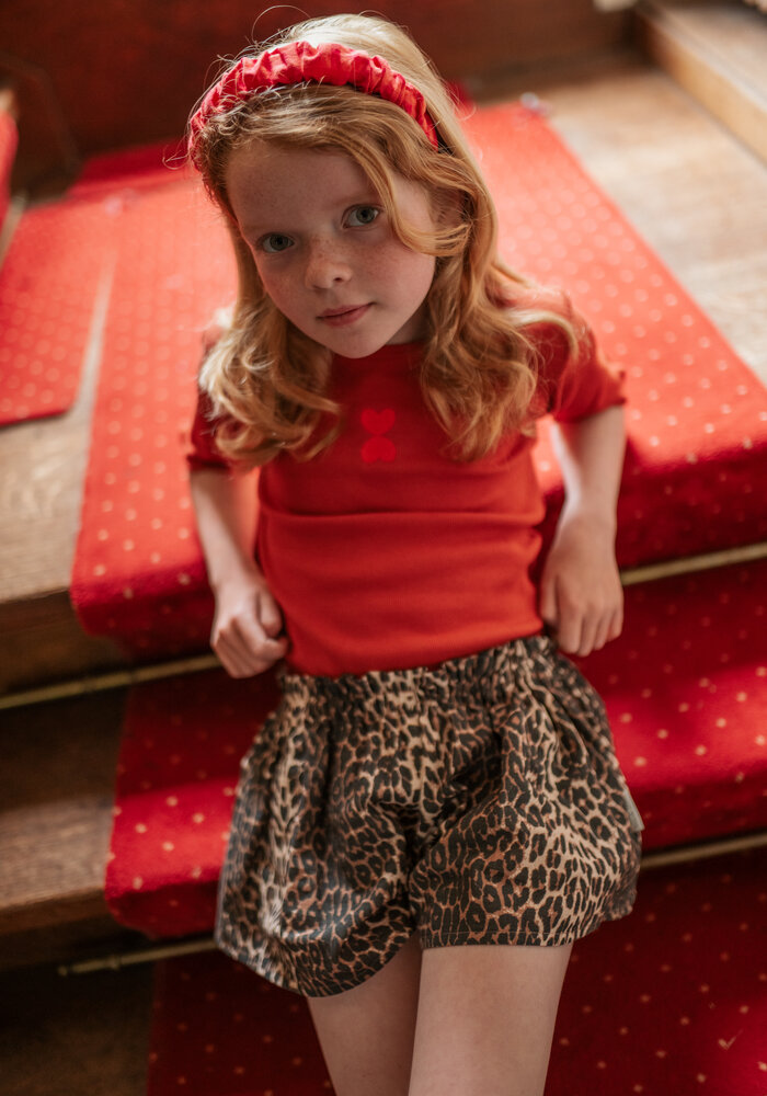 Petit Blush Ruffle Short Leopard AOP