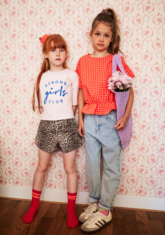 Petit Blush Jeans Short Leopard AOP