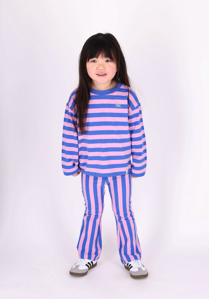 The New Chapter flared pants Nena Blue Pink Stripes