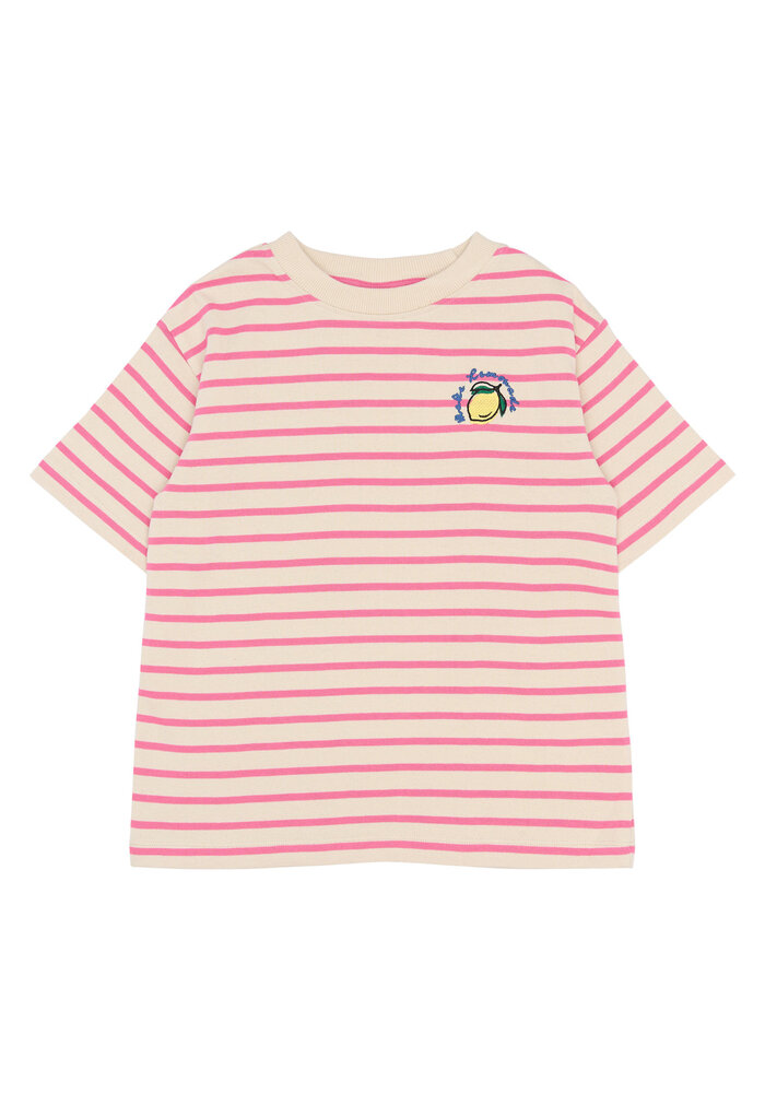 The New TNSanny OS S_S Tee Carmine Rose Striped