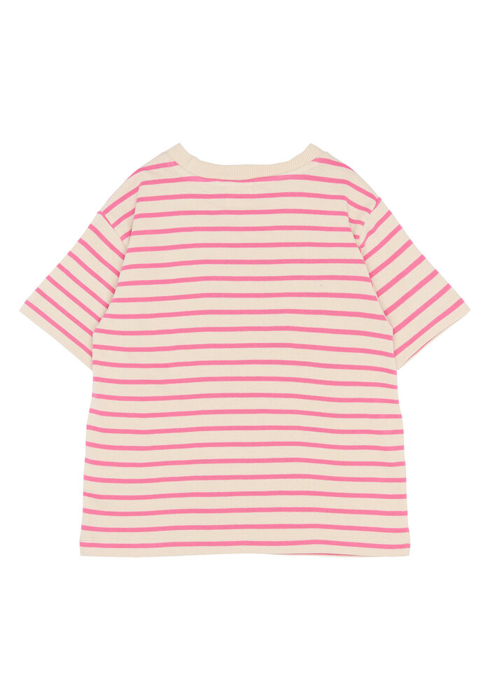 The New TNSanny OS S_S Tee Carmine Rose Striped