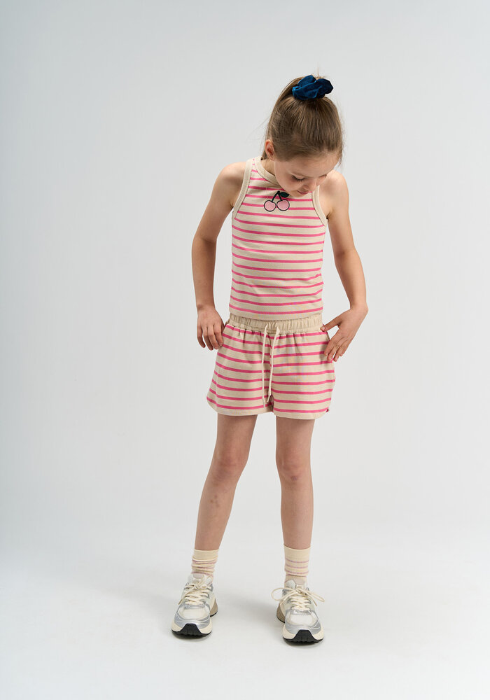 The New TNShannon Shorts Carmine Rose Striped