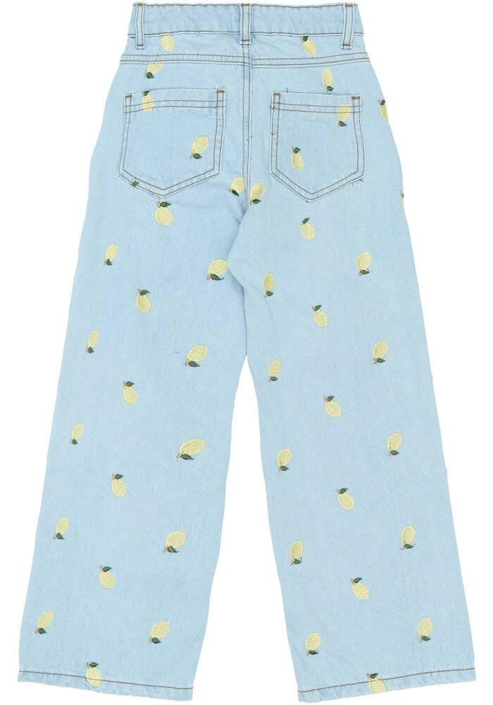 The New TNSia Wide Jeans Light Blue Denim EMB