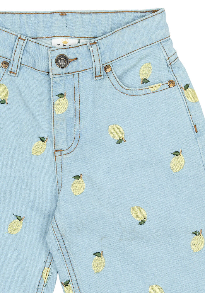 The New TNSia Wide Jeans Light Blue Denim EMB