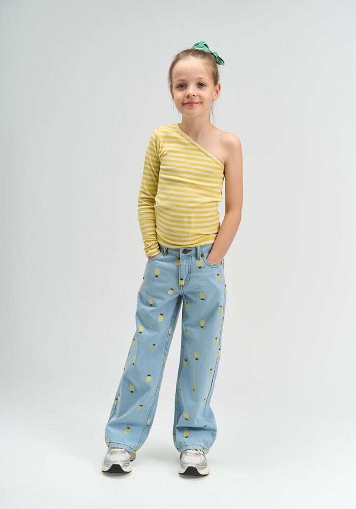 The New TNSia Wide Jeans Light Blue Denim EMB