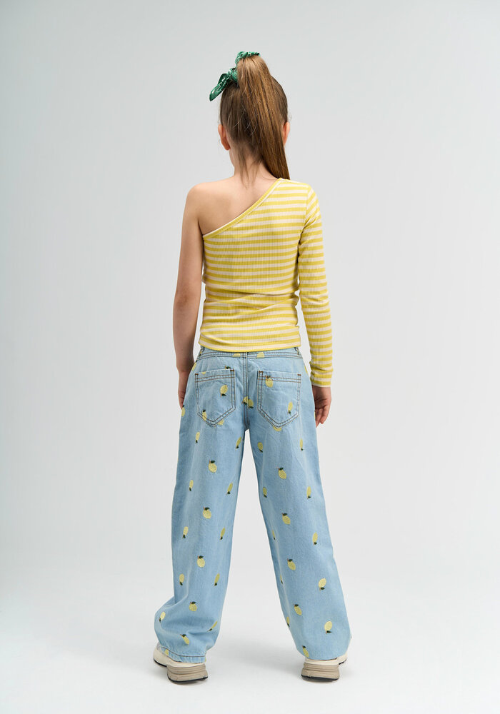 The New TNSia Wide Jeans Light Blue Denim EMB