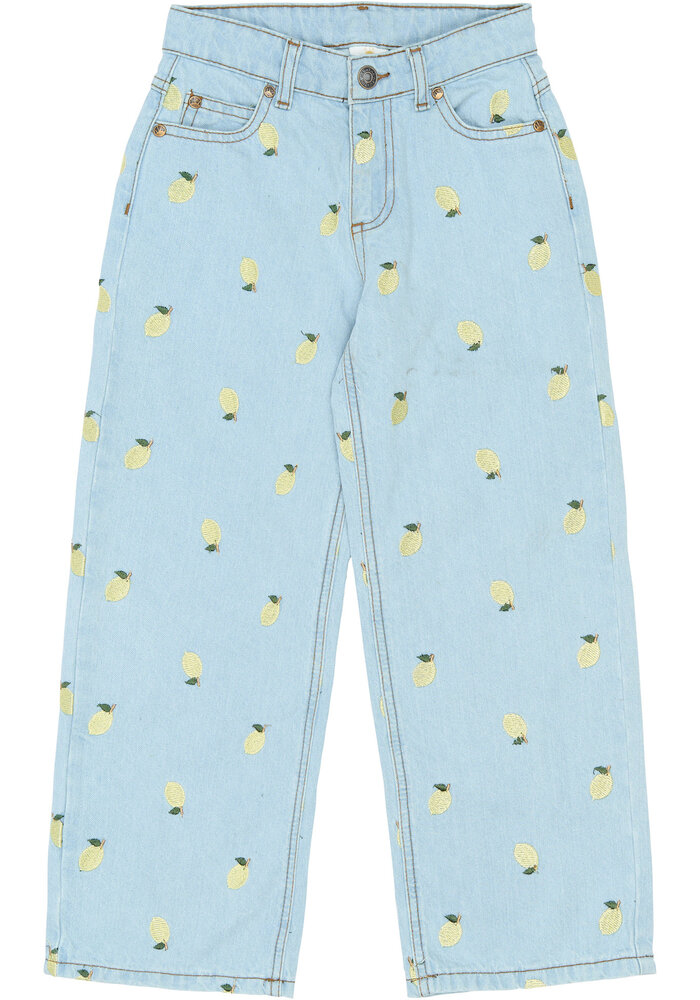 The New TNSia Wide Jeans Light Blue Denim EMB