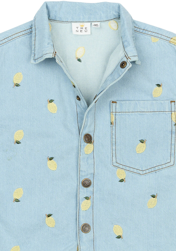 The New TNSia Denim Overshirt Light Blue Denim EMB