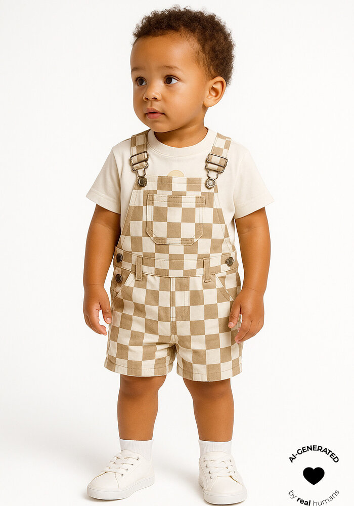 The New TNSTTwill Short Dungarees Humus Check