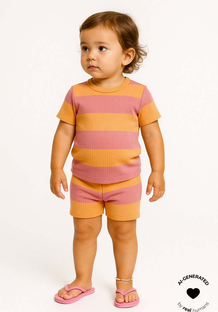 The New TNSTTori S_S Rib Tee Cashmere Rose Striped