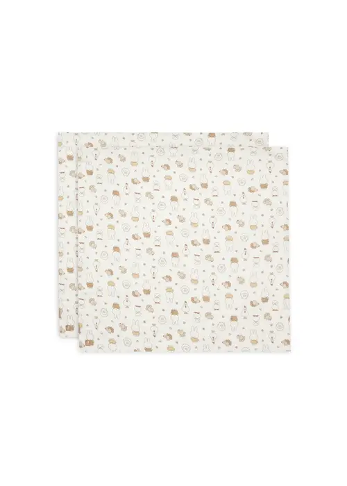 Jollein Jollein Hydrofiele Doek Large 115x115cm - Miffy Family Farm - 2 Stuks