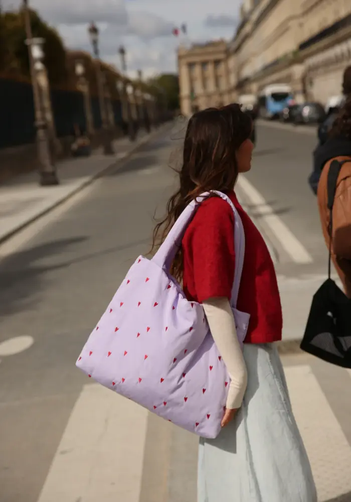 Studio Noos Purple Hearts Puffy Mom Bag