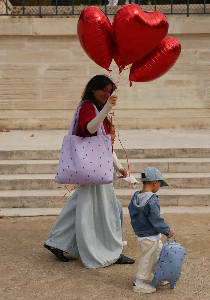 Studio Noos Purple Hearts Puffy Mom Bag
