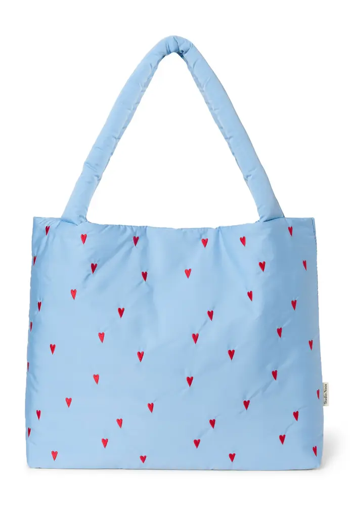 Studio Noos Light Blue Hearts Puffy Mom Bag