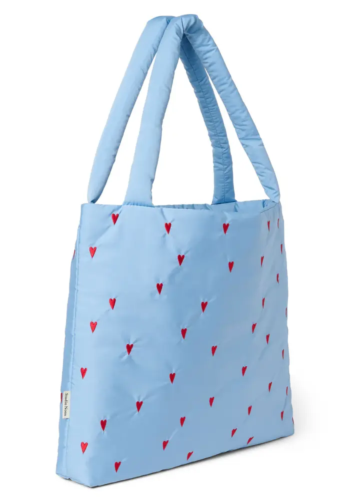 Studio Noos Light Blue Hearts Puffy Mom Bag