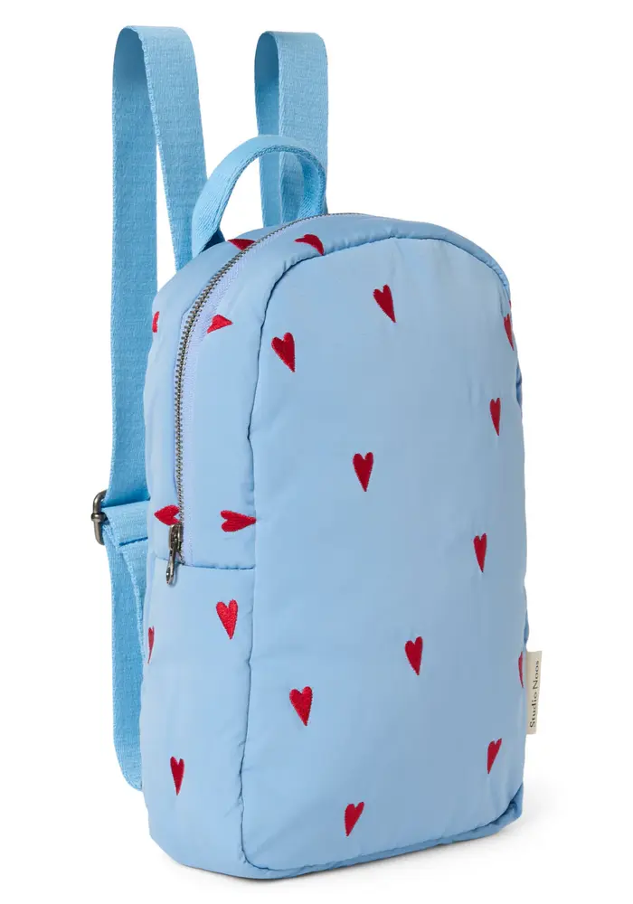 Studio Noos Light Blue Hearts Puffy Mini Rugzak