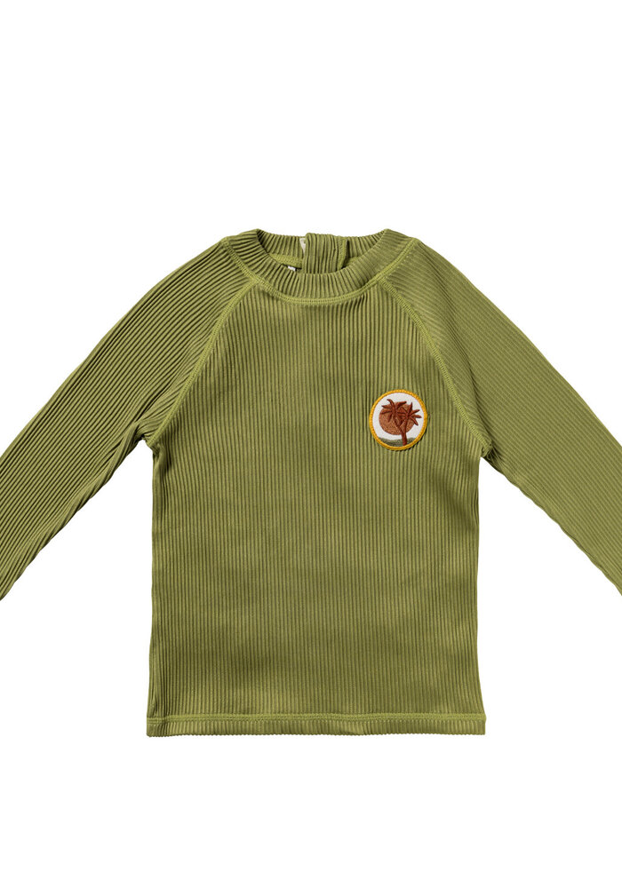 Salted Stories Solid Rib | Swim Longsleeve Iguana