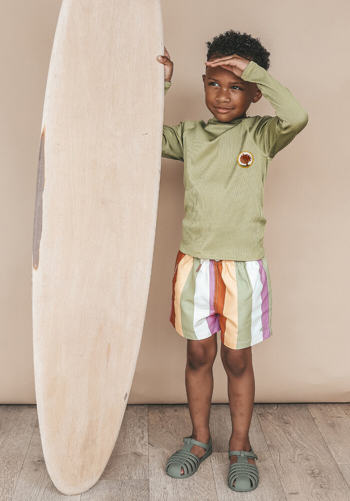 Salted Stories Solid Rib | Swim Longsleeve Iguana