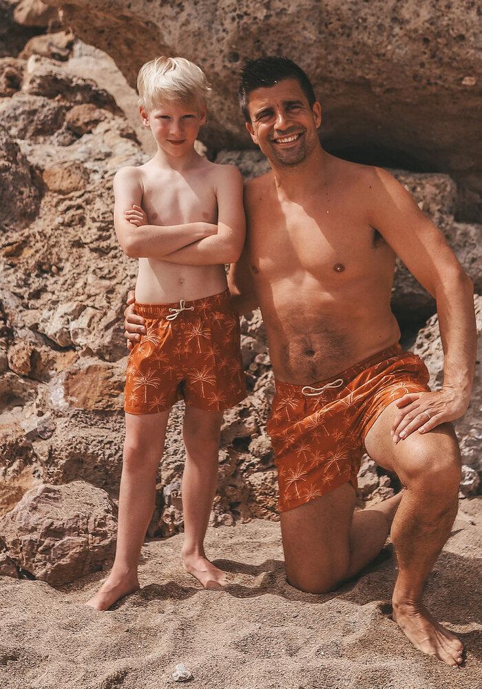 Salted Stories Palms | Swim Shorts Bombay Brown