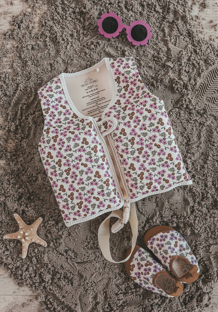 Salted Stories Sparkly Flowers | Floating Vest White Swan