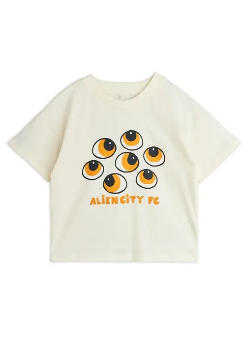 Mini Rodini Mini Rodini Eyes short sleeve tee – Off‑White