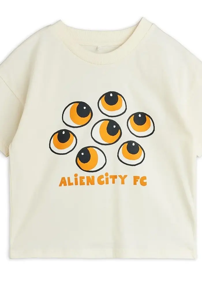 Mini Rodini Eyes sp ss tee Off-white